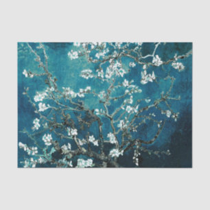 Van Gogh Almond Blossoms: Dunkel Aquamarin Seidenpapier
