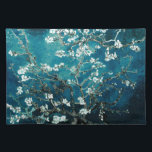 Van Gogh Almond Blossoms: Dunkel Aquamarin Stofftischset<br><div class="desc">Künstler: Vincent Van Gogh Titel: Almond-Blüten geändert durch 2sweet4wordsDesigns/ PureVintage-Liebe</div>