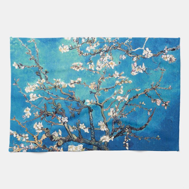 Van Gogh Almond Blossoms Helles Türkis Geschirrtuch (Horizontal)