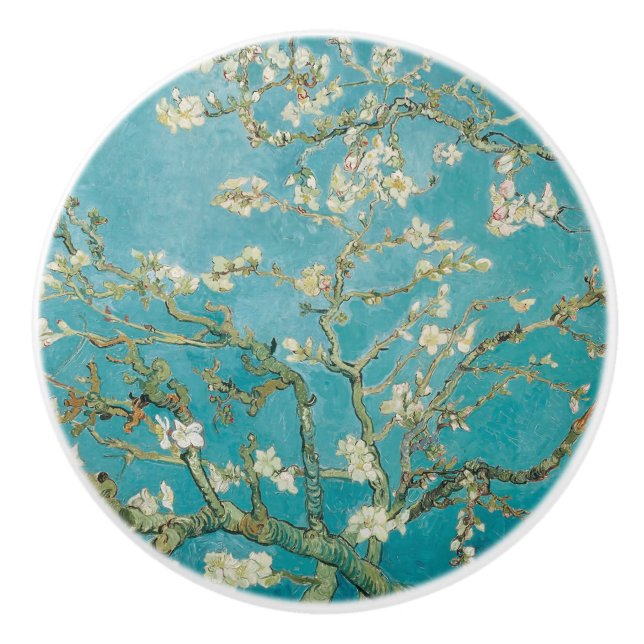Van Gogh Almond Blossoms Keramikknauf (Vorderseite)