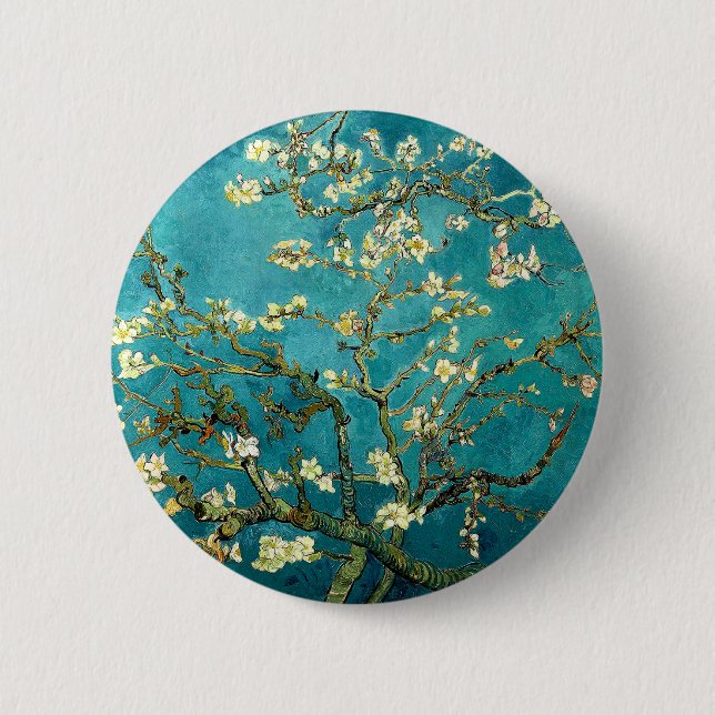Van Gogh Almond Blossoms Klassischer Impressionism Button (Vorderseite)