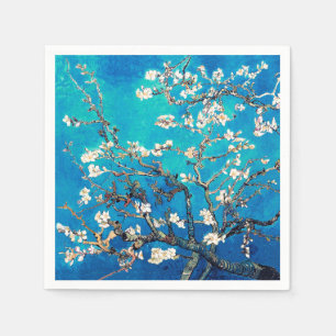 Van Gogh Almond Blossoms leuchtend türkis Serviette