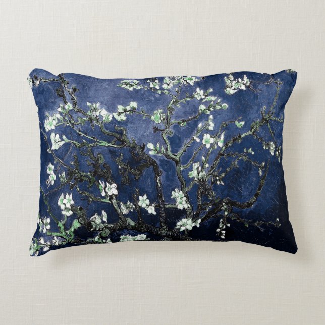 Van Gogh Almond Blossoms Midnight Blue Dekokissen (Vorderseite)