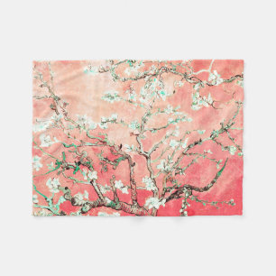 Van Gogh Almond Blossoms peach Fleecedecke