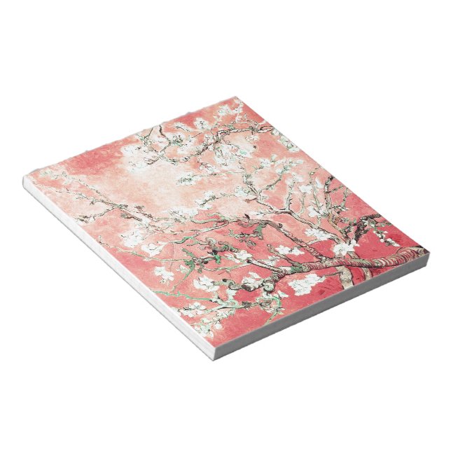 Van Gogh Almond Blossoms Peach Notizblock (angewinkelt)