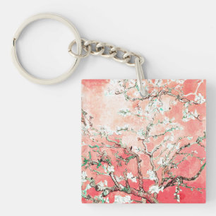 Van Gogh Almond Blossoms Peach Schlüsselanhänger