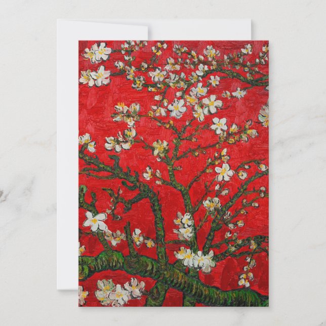 Van Gogh Almond Blossoms Red Ankündigung (Vorderseite)