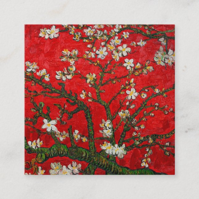Van Gogh Almond Blossoms Red Begleitkarte (Vorderseite)