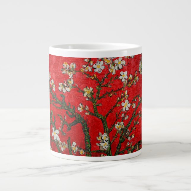 Van Gogh Almond Blossoms Red Jumbo-Tasse (Vorderseite)