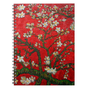 Van Gogh Almond Blossoms Red Notizblock