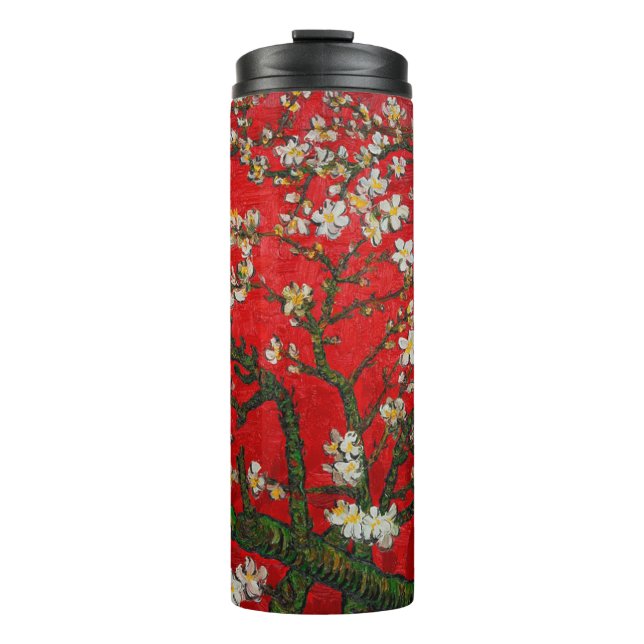 Van Gogh Almond Blossoms Red Thermosbecher (Vorderseite)