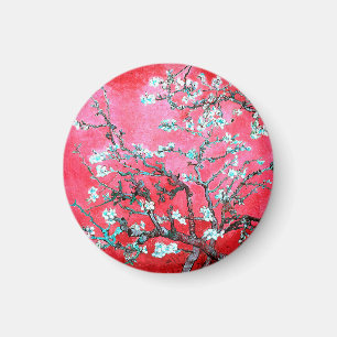 Van Gogh Almond Blossoms Rot Blau Magnet