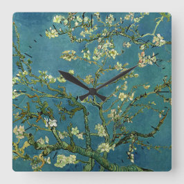 Van Gogh Almond Blossoms Timepiece Quadratische Wanduhr