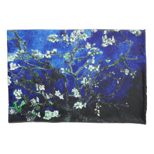 Van Gogh Almond Blossoms Vibranly Blue Kissenbezug