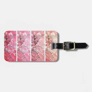 Van Gogh Almond blüht dunkelrosa Peach Gradient Gepäckanhänger