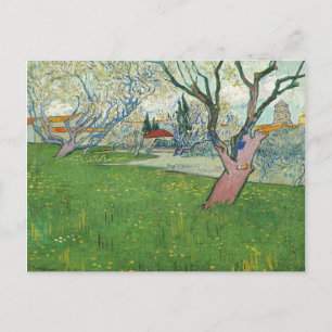 Van Gogh Ansicht von Arles, blühende Bäume (F515) Postkarte