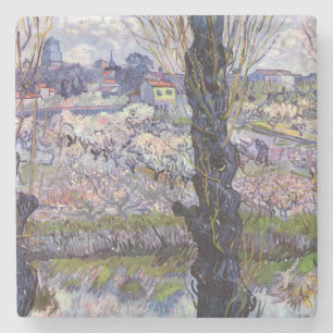 Van Gogh Ansicht von Arles Blühende Obstgärten Dru Steinuntersetzer