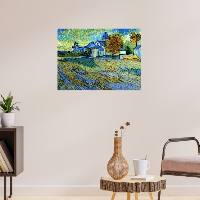 Van Gogh - Aussicht auf die Kirche St. Paul, Poster (Wohnzimmer 3)