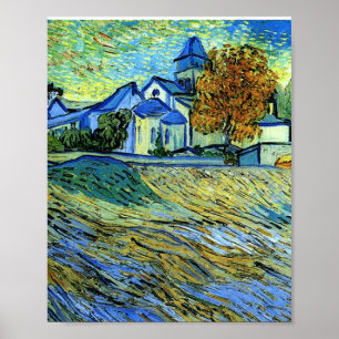 Van Gogh - Aussicht auf die Kirche von Saint Paul Poster