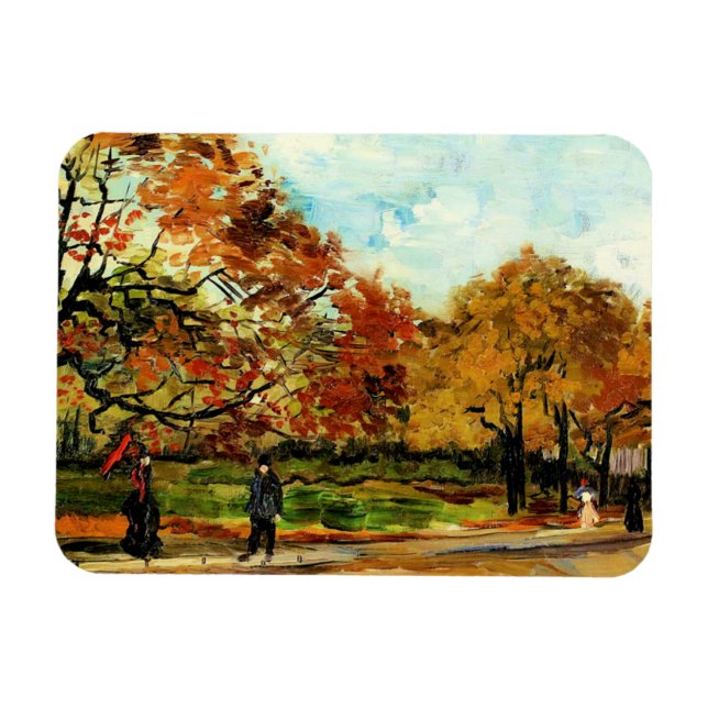 Van Gogh - Aussicht auf einen Park in Paris Magnet (Horizontal)