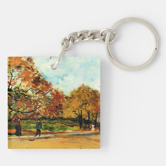 Van Gogh - Aussicht auf einen Park in Paris Schlüsselanhänger (Rückseite)
