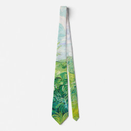 Van Gogh. Auvers für grüne Weizenfelder. Impressio Krawatte