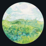 Van Gogh. Auvers für grüne Weizenfelder. Impressio Runder Aufkleber<br><div class="desc">Van Gogh Aufkleber "Grüne Weizenfelder,  Auvers".</div>