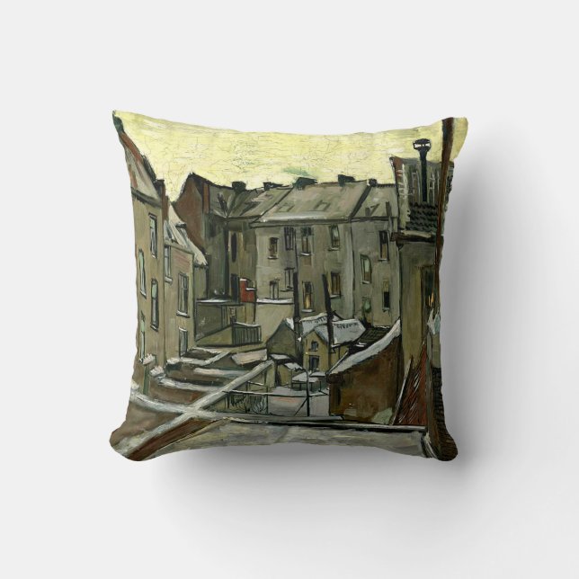 Van Gogh - Backyards in Antwerpen Kissen (Vorderseite)