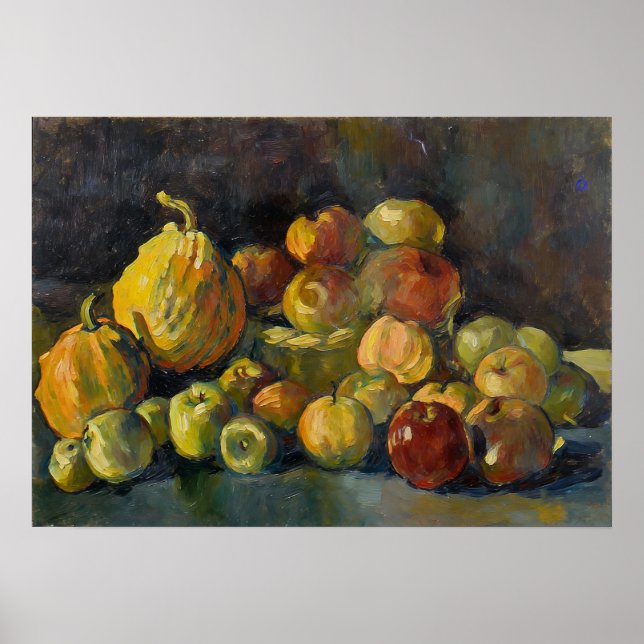 Van Gogh Basket of Apples and Two Pumpkins Poster (Vorne)