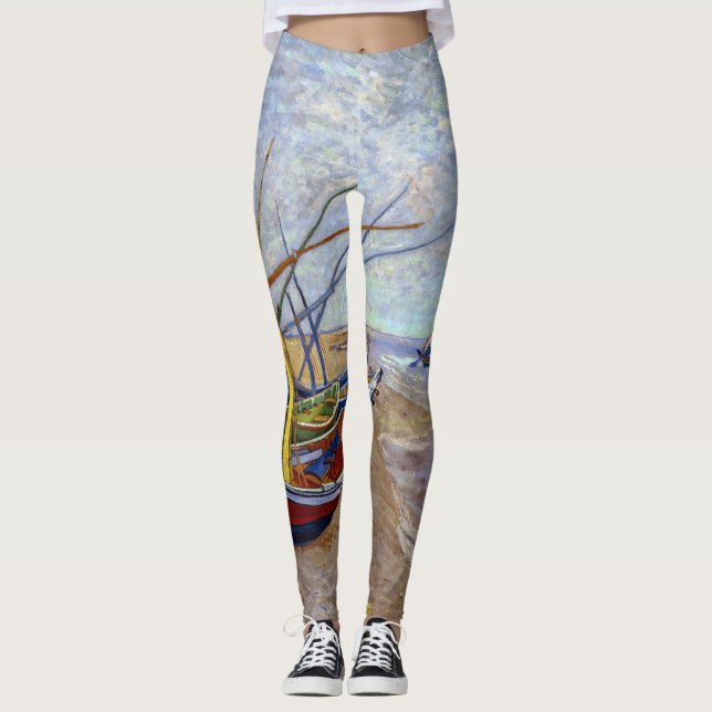 Van Gogh Bateaux de pêche Leggings (Devant)