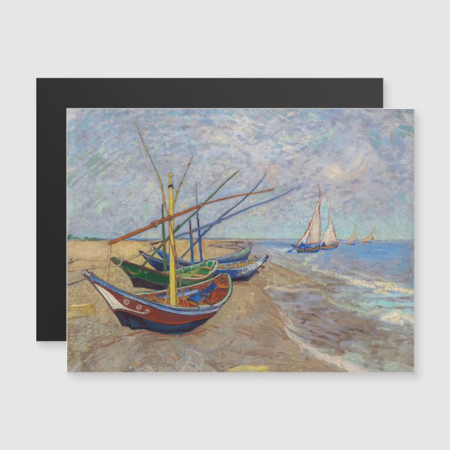 Van Gogh - Bateaux de pêche sur la plage Carte mag (Devant / Derrière)