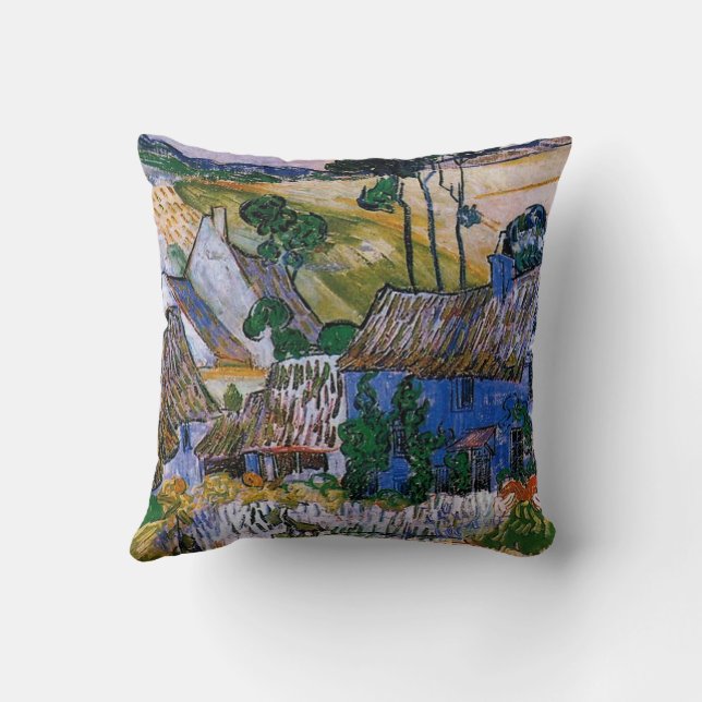 Van Gogh - Bauernhöfe bei Auvers Kissen (Rückseite)