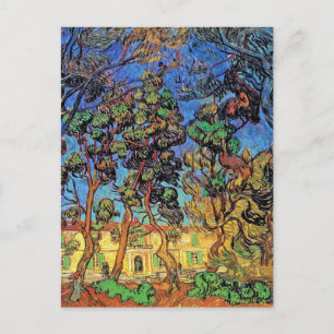 Van Gogh - Bäume im Garten des St. Pauls Hospitals Postkarte