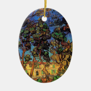 Van Gogh Bäume im Garten, Krankenhaus Saint-Paul Keramik Ornament