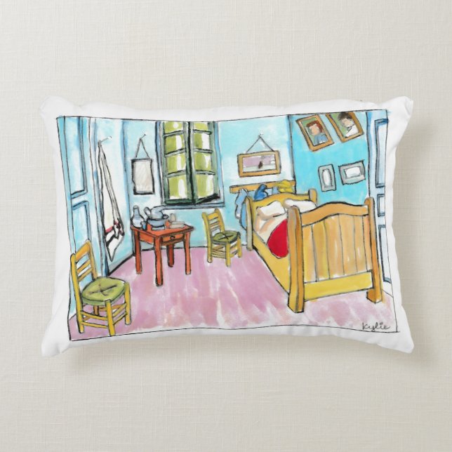 Van Gogh Bedroom tribute painting by me. Dekokissen (Vorderseite)