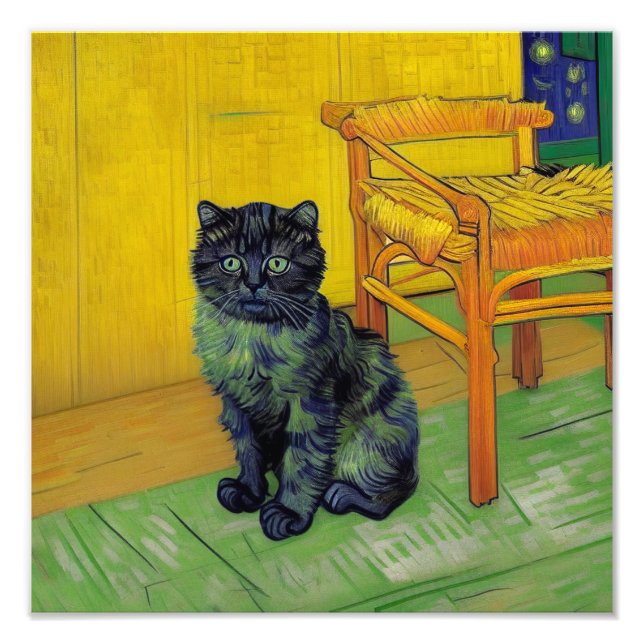 Van Gogh Black Cat Fotodruck (Vorne)
