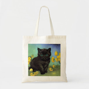 Van Gogh Black Cat Gelbe Blumen Tragetasche