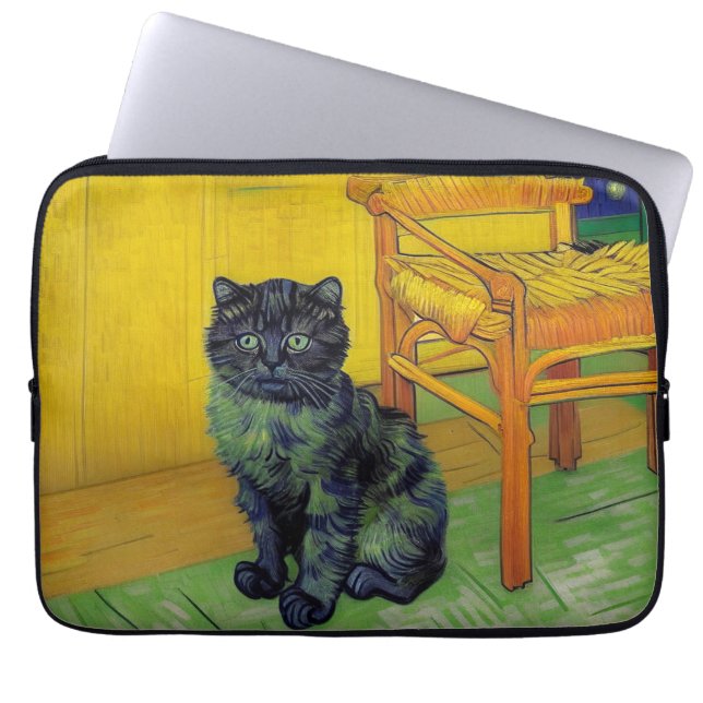 Van Gogh Black Cat Laptopschutzhülle (Vorderseite)