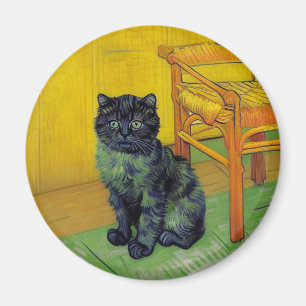 Van Gogh Black Cat Magnet