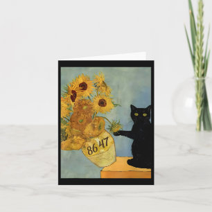 Van Gogh Black Cat mit Sonnenblumen 8647 Subtle Re Karte
