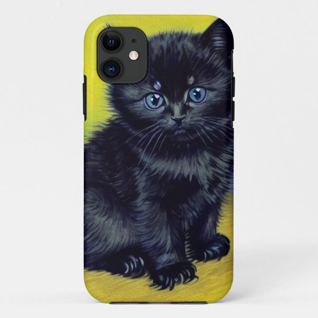 Van Gogh Black Cat Purple Flowers Case-Mate iPhone Hülle (Rückseite)
