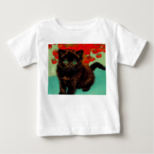 Van Gogh Black Cat Red Blume Baby T-shirt