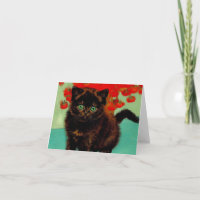 Van Gogh Black Cat Red Blume