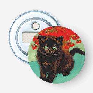Van Gogh Black Cat Red Blume Flaschenöffner