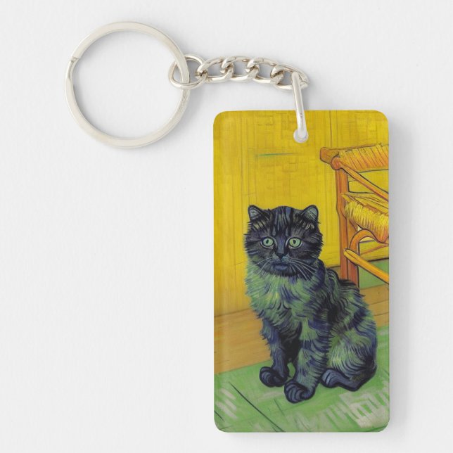 Van Gogh Black Cat Schlüsselanhänger (Vorderseite)