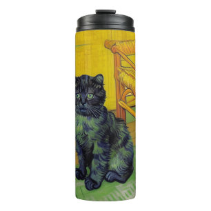 Van Gogh Black Cat Thermosbecher