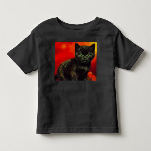 Van Gogh Black Kitten Kleinkind T-shirt