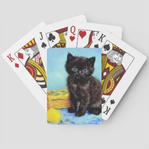 Van Gogh Black Kitten mit Yarn Spielkarten