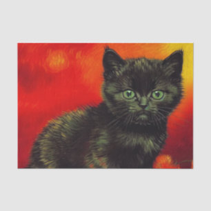 Van Gogh Black Kitten Seidenpapier