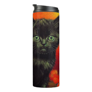 Van Gogh Black Kitten Thermosbecher